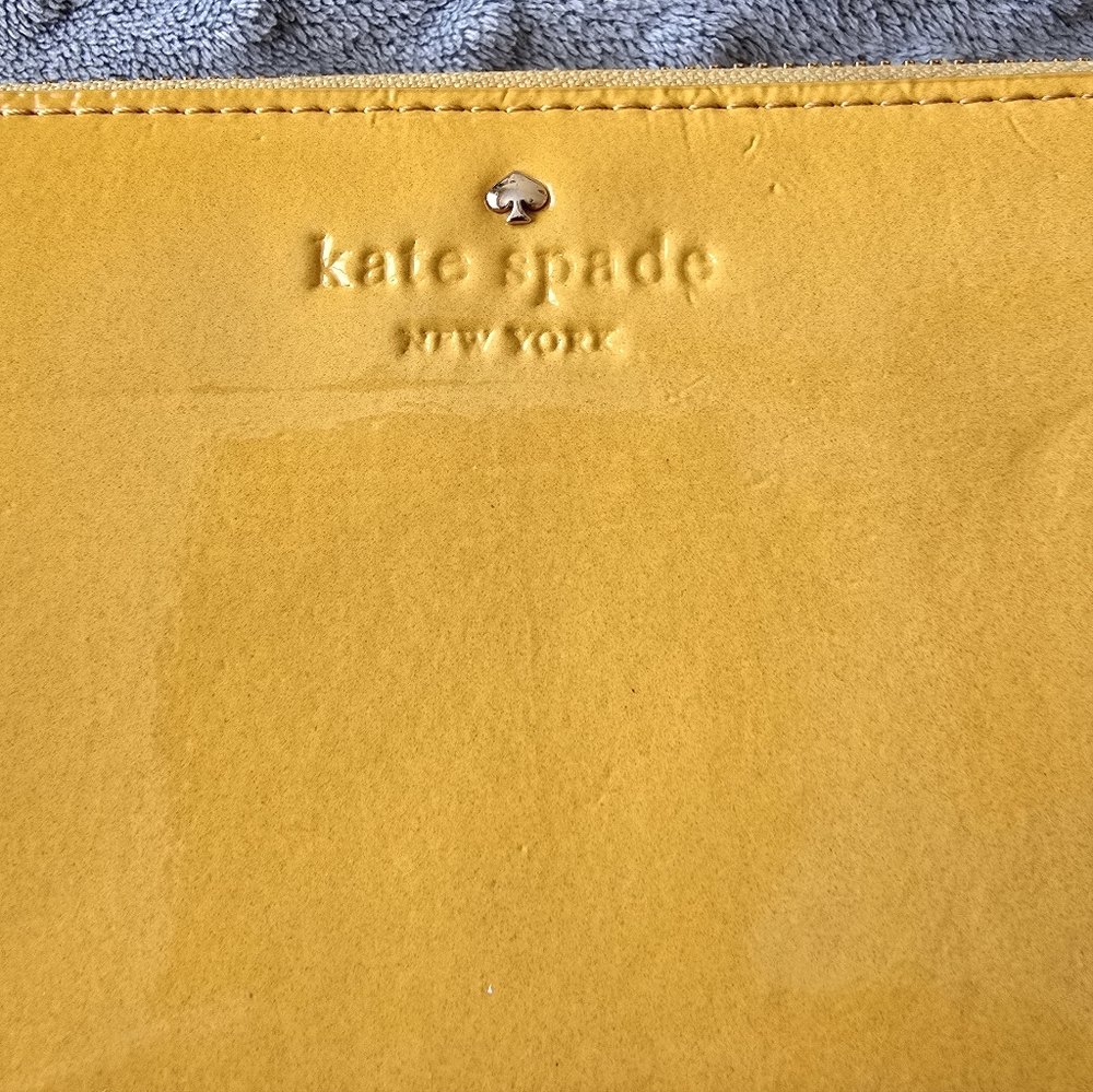 Kate Spade New York Yellow Patent Leather Zip Around Wallet - Picture 2 of 7